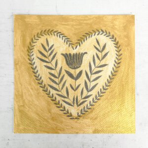 original mini watercolor illustration of a golden heart